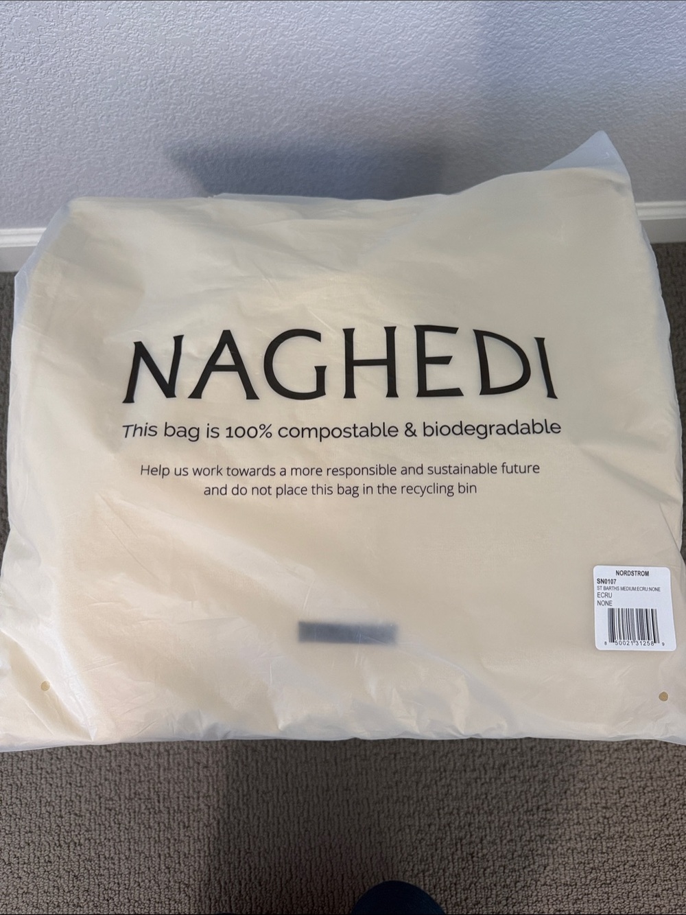 Naghedi Cream Woven Tote - Picture 6 of 7